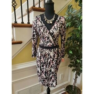 Tart Faux Wrap V-Neck Dress Floral Size Small
